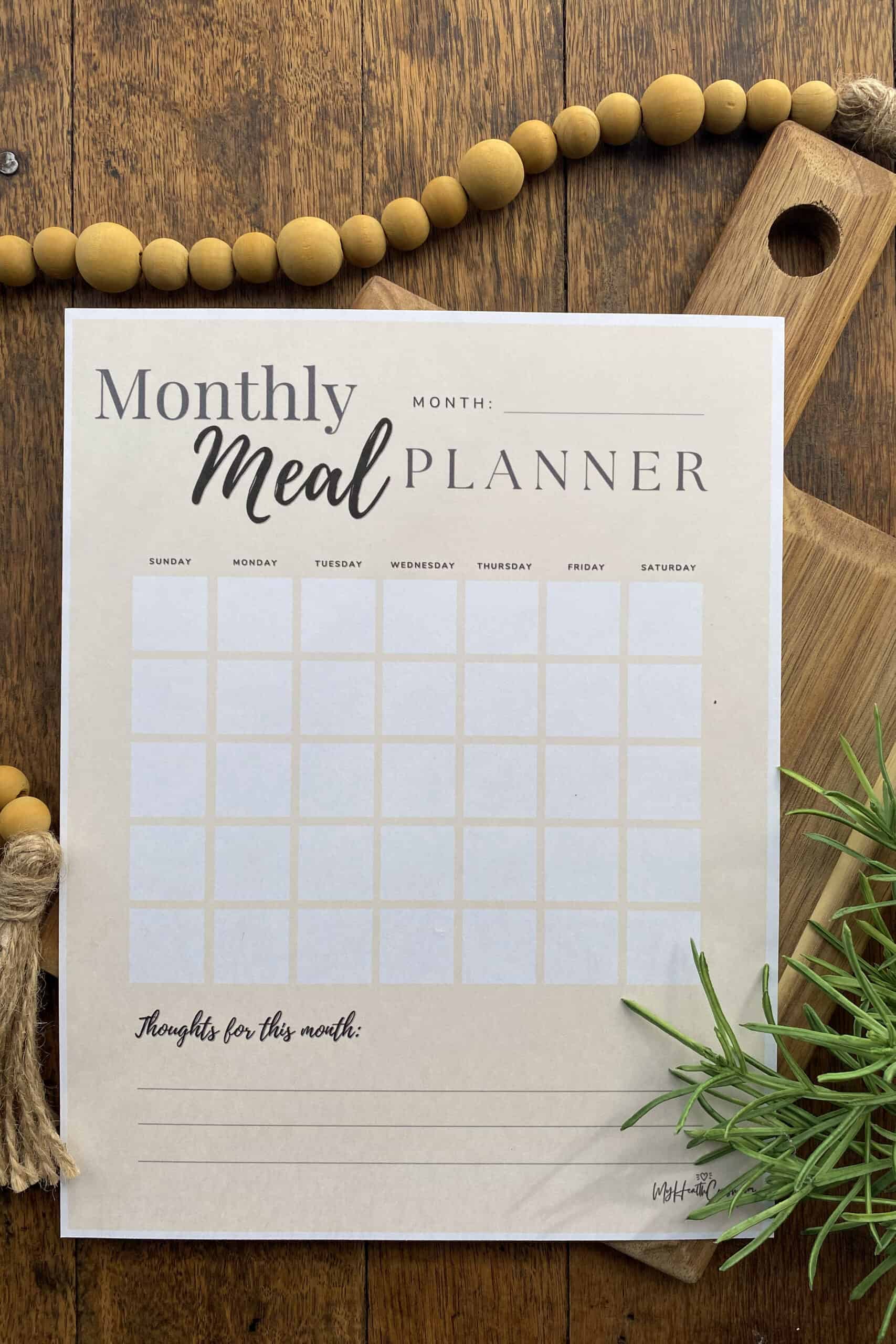 Cute Weekly Meal Planner Printable Template: Free Download - My Health ...
