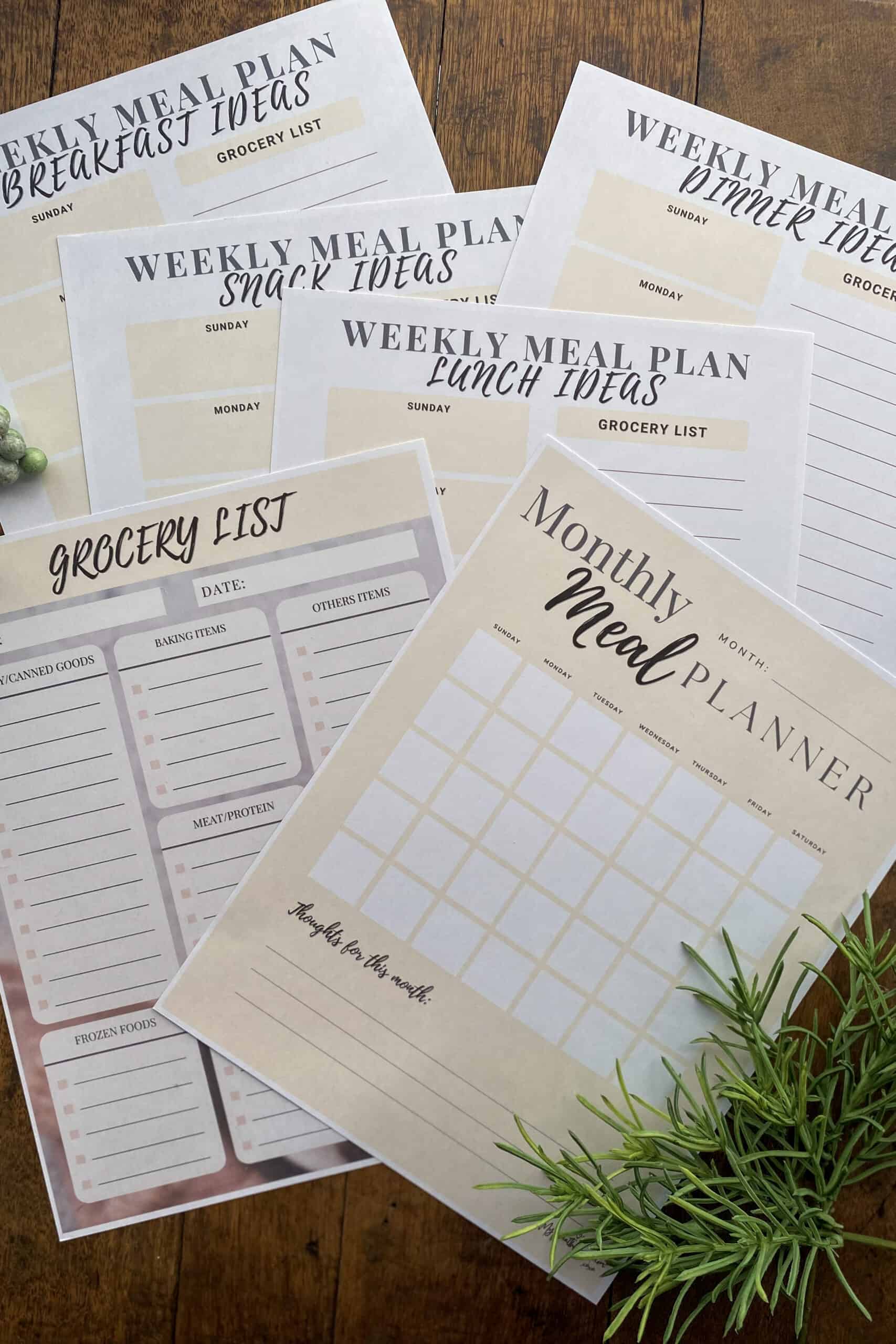 Cute Weekly Meal Planner Printable Template: Free Download