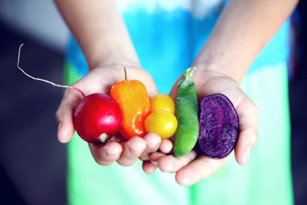 Eat from all colors of the rainbow to get as many health benefits from eating healthy as possible.